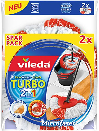 Vileda Turbo 2 In 1 EasyWring und Clean Ersatzkopf Doppelpack, 2 Stück