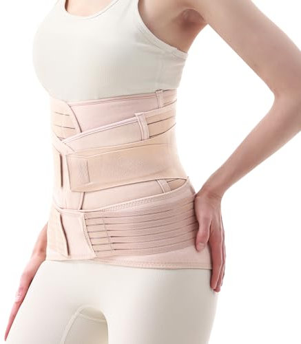 OKPOW Ceinture Post Accouchement Partum - 3 en 1 Récupération Ceinture De Soutien Postnatal Belt Respirant Bande Shaper - Réglable Elastique Gaines Belt Ceinture Apres Accouchement Ventre Plat