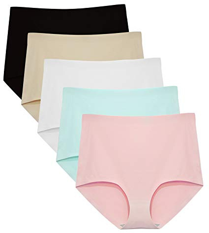 FallSweet No Show High Waist Briefs Underwear for Women Seamless Panties (US, Alpha, Large, Regular, Regular, Multicoloured)