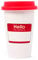 Thumbs up Keramikbecher mit Silikondeckel Hello - My Name Is zum selber beschriften 275 ml