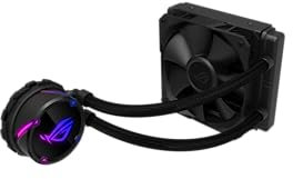 ASUS ROG STRIX LC 120 - Sistema de refrigeración líquida de CPU, AURA Sync RGB, tubo de goma reforzado de 38 cm, ventilador ROG RGB optimizado