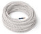 Amarcords - Cable de tela color BLANCO, trenzado, algodón, 20 metros, con tierra 3x0,75 - Hilo eléctrico textil de color estilo clásico para lámparas bricolaje y iluminación vintage.