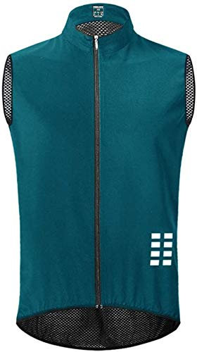 Gilet De Cyclisme Sans Manches En Maille Arrière Pour Hommes, Veste Entièrement Respirante, Poches Arrière Entièrement Zippées Veste De Course/VTT Réfléchissante Légère (Marine,M)