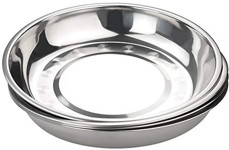 Callyne Stainless Steel Camping Plate Set, Kitchen Dinner Plates, Pack of 4