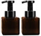 JamHooDirect 2Pcs 250ml/8.8oz Empty Foaming Soap Dispensers Pump Bottle, Refillable Liquid Hand Soap Dispenser Square Containers Storage Holder Toiletries for Cleaning, Travel, Cosmetics (Brown)