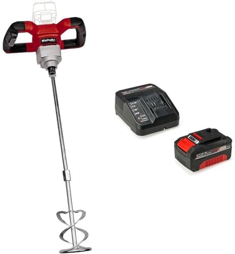 Einhell Power X-Change Cordless Paint & Plaster Mixer With Battery And Charger - 18V Electric Mixing Paddle For Paint, Plaster, Cement, Concrete And Mortar - TE-MX 18 Li Solo Stirrer