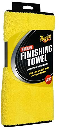 Meguiar's Supreme Microfibre Car Cleaning Finishing Towel XL, Yellow - For the Removal of a Polish or a Wax - X1906EU