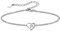 Silvora Initiale Alphabet P S925 Silber Buchstaben Alphabet Armbänd 16cm+5cm Damen Fußkettchen mit Herzen Anhänger für Frauen/Mädchen