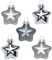 Inge Glas Magic Mini-Weihnachtskugeln Sterne 4cm 8 STK | Weihnachtsbaumanhänger Sterne aus Glas | in Karton-Box (Hazy Grey | grau Silber)