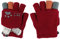 Fäustlinge mit Knopf Klappe Fingerlose Handschuhe für Kinder Kleinkinder Winter Warm Strickhandschuhe Plüschfutter Winterhandschuhe Herbst und Winter Fingerhandschuh Unisex (Katze-Rot)