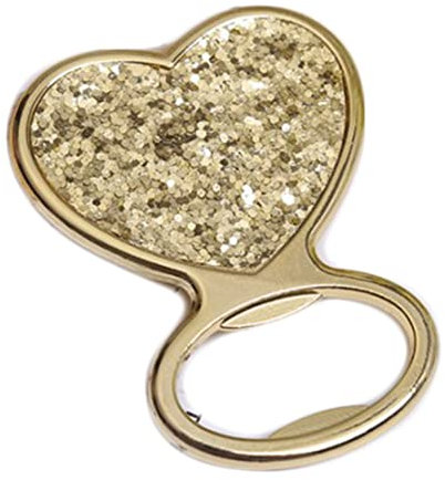 ARFUKA Apribottiglie in lega di zinco a forma di cuore apribottiglie portatile per bevande Soada, aperitive, per casa, cucina, bar, idea regalo di Natale di compleanno per uomini e donne, oro