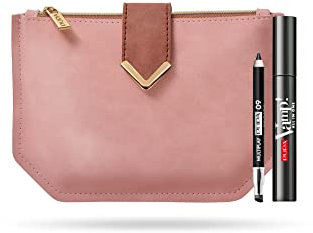 Pupa Milano Vamp! All in One und Multiplay Set für Damen, 3 Stück, 8,5 g Vamp! All in One Mascara – 101 Schwarz, 0,9 g Multiplay Eye Pencil – 09 Schwarz, Brieftasche