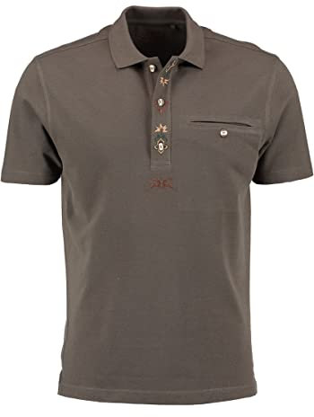OS Trachten Herren Poloshirt Kurzarm Jagdshirt mit Polokragen Esoqo, Größe:XXXL, Farbe:dunkelgrün