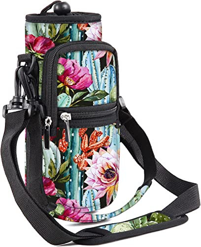 WINTOJO Sac de transport isotherme pour bouteille d'eau de 708,7 g, 947,2 g, 1234 g, 1814,4 g, housse à bandoulière avec sangles de poches pour homme et femme pour la marche, la randonnée, la course à