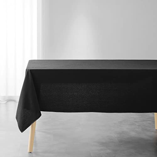 Douceur d'Intérieur, Tischdecke, rechteckig, 140 x 240 cm, Mistraline, Schwarz, recycelte Baumwolle