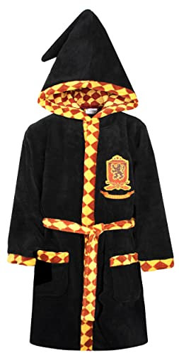 Harry Potter – Schlafenszeit-Bademantel für Kinder – Morgenmantel für Kinder – Schwarzer Gryffindor-Bademantel - Größe 12/13 Jahre - Offizielles Merchandise