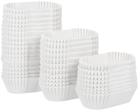 Cabilock 1000 Stück Muffinförmchen Papier Einweg Mini Kuchenformen Papierbackform Set Kuchenbehälter Weihnachts-muffinbecher Cupcake-backförmchen Backbecher Papier Weiß Hochzeit