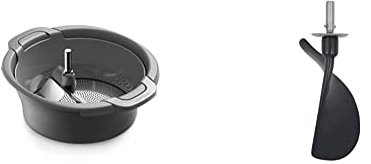 Kenwood Sieb und Passieraufsatz KAT20.000GY, Zubehör für Kenwood Küchenmaschinen, Grau & AT512 klappbarer Werkzeugaufsatz, X-Large, Schwarz