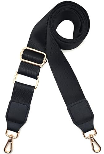 Hibate Taschengurt 3.8cm Breit Taschengurte zum Wechseln Taschenband Schulterriemen Schultergurt für Taschen Trageriemen Taschenriemen Handtaschen Gurt - Schwarz
