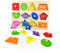 Montessori Puzzle en bois en forme de pince à linge Montessori pour bébé - Puzzle de forme géométrique avec bouton de planche - Puzzles en bois pour tout-petits de 1 à 3 ans