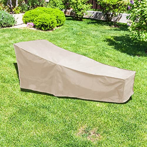 MOUMOUTEN Housse De Chaise Longue D'extérieur, Housse De Chaise Longue De Terrasse Imperméable en Taffetas De Polyester, Housse De Meubles De Terrasse De Jardin pour Meubles De Terrasse(Beige)
