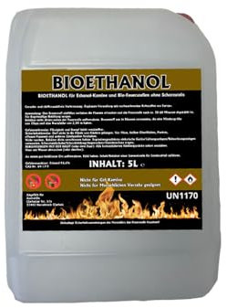 Bioethanol 5L 96.6% Kaminethanol hochrein vollvergällt Alkohol Kamin Premium Ethanol