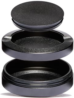 ZUMIQ Elegante Pouch Dose aus Aluminium mit 2 Fächern zur Aufbewahrung für Kräuter, Snus, Pillen, Pouches, Gewürze (schwarz)