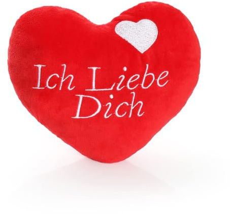 Plüsch-Liebesherz – 15 cm weiches rotes Herz mit Ich Liebe Dich Botschaft – perfektes Geschenk für Muttertag und Valentinstag