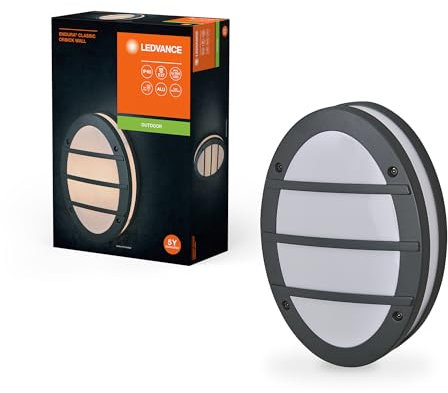 LEDVANCE ENDURA CLASSIC ORBICK W Außenleuchte, Wandleuchte, E27-Fassung, dunkelgrau, Aluminium, schnelle & einfache Installation, mattierter Diffusor, IP65 Schutzklasse, Anwendung im Außenbereich