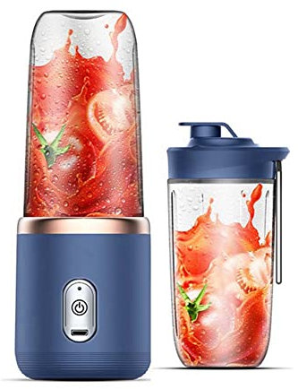 Bakkeny Exprimidor PortáTil de 6 Cuchillas, Exprimidor de Frutas, Exprimidor EléCtrico PequeñO AutomáTico, Licuadora, Procesador de Alimentos,A