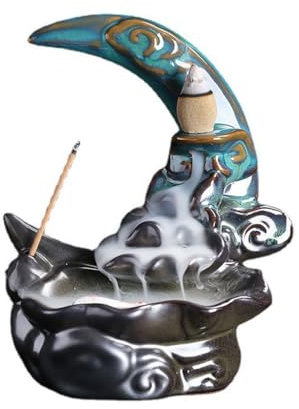 Porte-Encens Four créatif se transforme en Petit Poisson, encens à Reflux, brûleur d'encens à Reflux en Bois de Santal, encens d'intérieur for Yoga Cascade de Brûleur D'encens (Color : A)