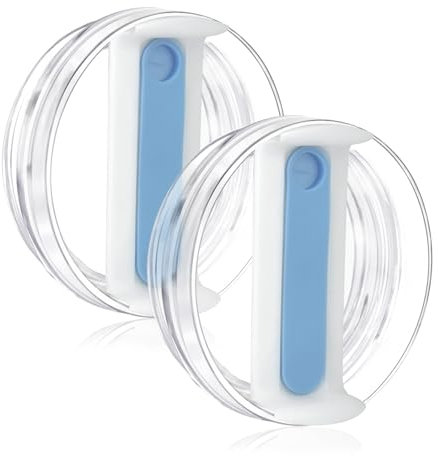 40oz Tumbler Lid for Stanley, Spill Proof Splash Resistant Tumbler Covers,Replacement cover for Stanley Cup Accessory(2 pack) (Clear Blue, 40oz)