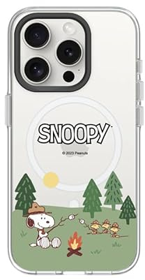 RhinoShield Clear Hülle für MagSafe für iPhone 15 Pro | Snoopy Starker Magnet, Anti-Vergilbung, transparent, hohe Klarheit, stoßfest, Fallschutz nach Militärstandard