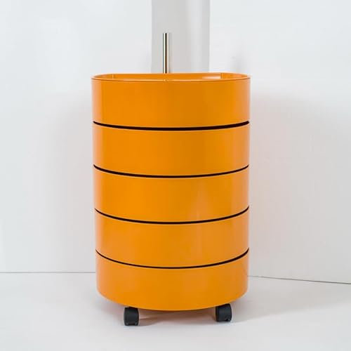 Couchtisch Kleiner Couchtisch, 360 drehbar, Nachttisch, Schlafzimmer, beweglicher runder Schrank, Schreibtisch, Spind, einfacher Kosmetik-Aufbewahrungs-Seitenschrank Kaffeetisch ( Color : Yellow )