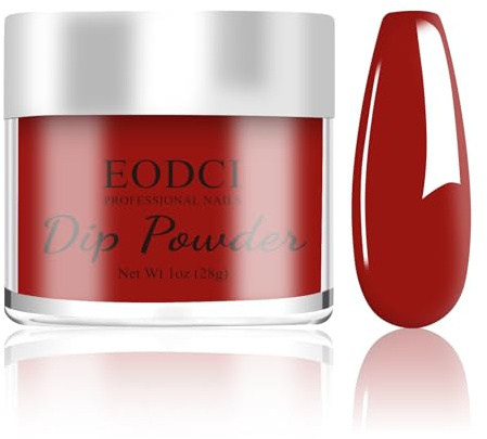 eodci 28g Dip Powder - Dark Red Color Nail Dipping Powder French Pro Collection System Nail Art Starter Manicure Salon Home DIY for Girls Women Long-Lasting