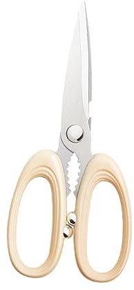 Amosfun tijeras de cocina de acero inoxidable tijera de cocina casera tijera toribe tijeras para huesos cizalla de cocina para hueso cizalla para alimentos el plastico Beige