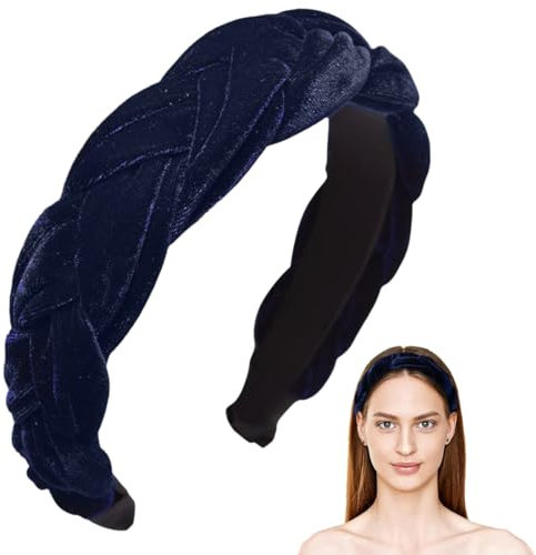 ZEPIQOR Velours Serre Tête en Tissu Bandeau Cheveux pour Femme Bandeau, de Velours Bandeaux marine bleu Velours Bandeaux pour Femmes Filles marine bleu