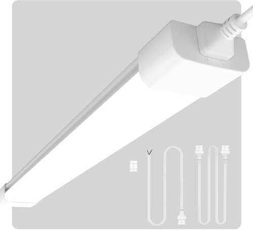 Amdelne LED Feuchtraumleuchte 120cm 36W, Kalteweiß 6000K Deckenleuchte Flach, 3950LM LED Leuchtstoffröhre, Wasserfest IP65 Feuchtraumlampe Werkstattlampe Kellerleuchte für Büro Lager Garage Keller