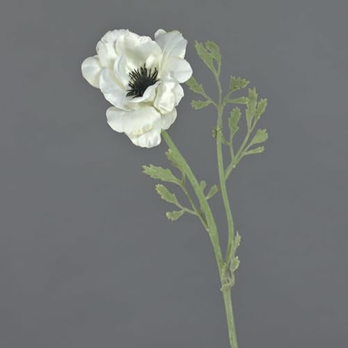 artplants.de Kunstblume Anemone Okapi, weiß, 55cm, Ø10cm - Kunst Anemone