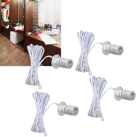 4 Stück LED-Display-Spot-Leuchten, 5 V, Dimmbar, USB-Mini-Spotlight für Schmuck-Schaufenster, Veranda, Eingangsbereich, Dimmbare LED-Mini-Spotlight-Schmuck-SHO (weißes Licht #14)