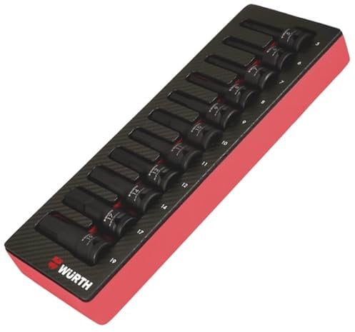 Würth 1/2 Zoll Kraft Steck Schlüssel Satz Innensechskant 11 Teile für Druckluft-Schlagschrauber Werkstatt Schlagschrauber in Systemeinlage 2.4.1 0965905215