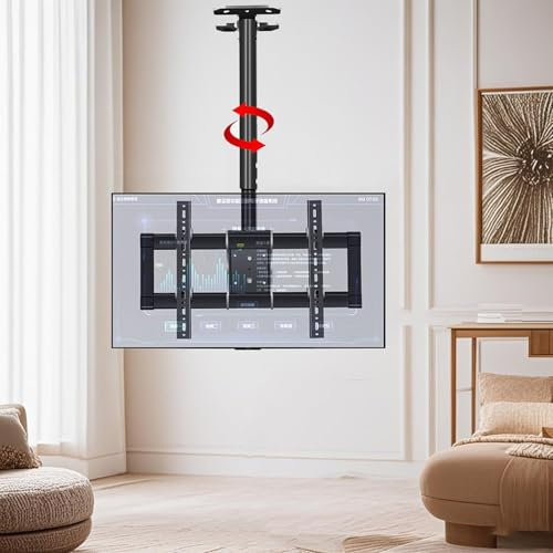 GUODDM Höhenverstellbare Teleskop Decken TV Halterung, Decken TV Halterung, Wand TV Halterung, Passend Für 37-85 Zoll LCD Flachbildfernseher, Metall Dehnschraubenbefestigung