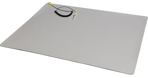 InLine Antistatik Arbeitsmatte, 90x60 cm, ESD Schutz, ableitfähige PVC-Oberfläche, inkl. Spiralkabel mit Krokodilklemme – für Elektronikarbeiten, 55553A