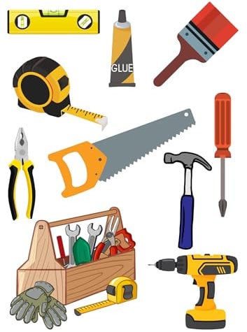 Edible print A4 Tools DIY theme Cake topper set cake decorations wafer/icing paper UNCUT - Birthday -Retirement - Work men (wafer card)