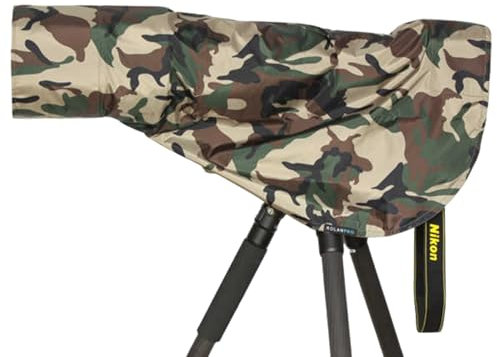 Rolanpro Waterproof Camera Lens Rain Cover Raincoat for Nikon NIKKOR Z 180-600mm f/5.6-6.3 VR # Green Camo