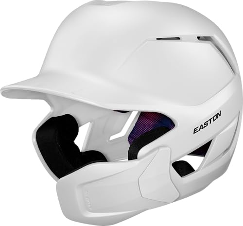 Easton | Z50 Batting Helmet with Multi-Adjust Jaw Guard | Baseball | Matte | White | Medium/Large (7 - 7 5/8)