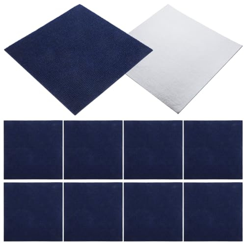 Baluue Self Adhesive Carpet Tiles - 10 Pack Peel and Stick Floor Tiles, 30x30cm Non-slip Sticky Flooring for Bedroom & Office, Removable DIY Carpet Square Mats for Home, Navy Blue