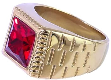OAKKY Ring Herren Edelstahl Einfach Imitation Edelstein Retro Trend Exquisit Festival Hochzeitsring