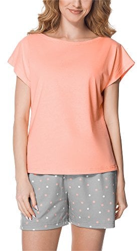 Merry Style Pigiama Corto Donna MS10-178 (Salmone/Grigio, XXL)