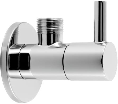 Design Eckventil rund für Armaturen. Waschbecken Zulaufventil, Waschtisch anschluss Kaltwasser - Warmwasser